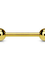 Hollywood Body Jewelry INDUSTRIAL BARBELL GOLD 14GA