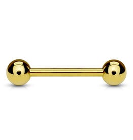 Hollywood Body Jewelry INDUSTRIAL BARBELL GOLD 14GA