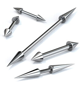 Hollywood Body Jewelry Surgical Steel Spikey Industrial Barbell