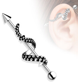 Hollywood Body Jewelry Tentacle Wrapped Industrial Barbell 38mm