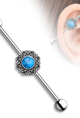 Hollywood Body Jewelry Titanium Stone Center Industrial Barbell 38mm
