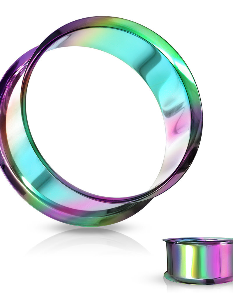 Hollywood Body Jewelry Rainbow Double Flared Tunnel 00G