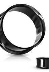 Hollywood Body Jewelry Black Double Flared Tunnel Plug Surgical Steel 0