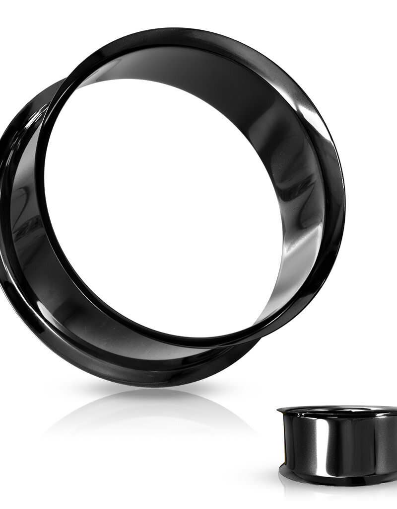 Hollywood Body Jewelry Black Double Flared Tunnel Plug Surgical Steel 0