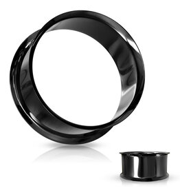 Hollywood Body Jewelry Black Double Flared Tunnel Plug Surgical Steel 2