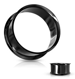 Hollywood Body Jewelry Black Double Flared Tunnel Plug Surgical Steel 6