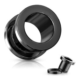 Hollywood Body Jewelry Black Screw Fit Flesh Tunnels Surgical Stainless Steel 2