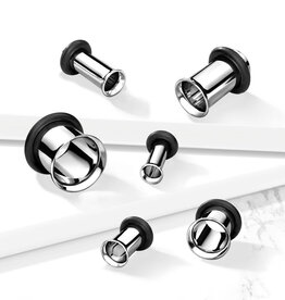 Hollywood Body Jewelry Single Flared Flesh Tunnels Surgical Stainless Steel 4G