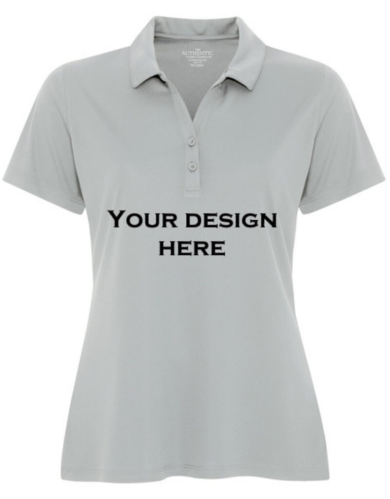 Personalized Light Grey Women's Polo Shirt - M