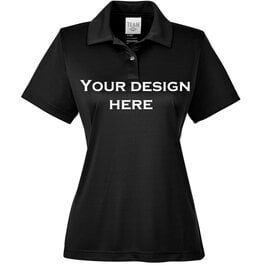 Personalized Black Women's Polo Shirt - M