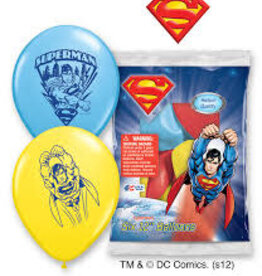 12" SUPERMAN BALLOONS 6PK