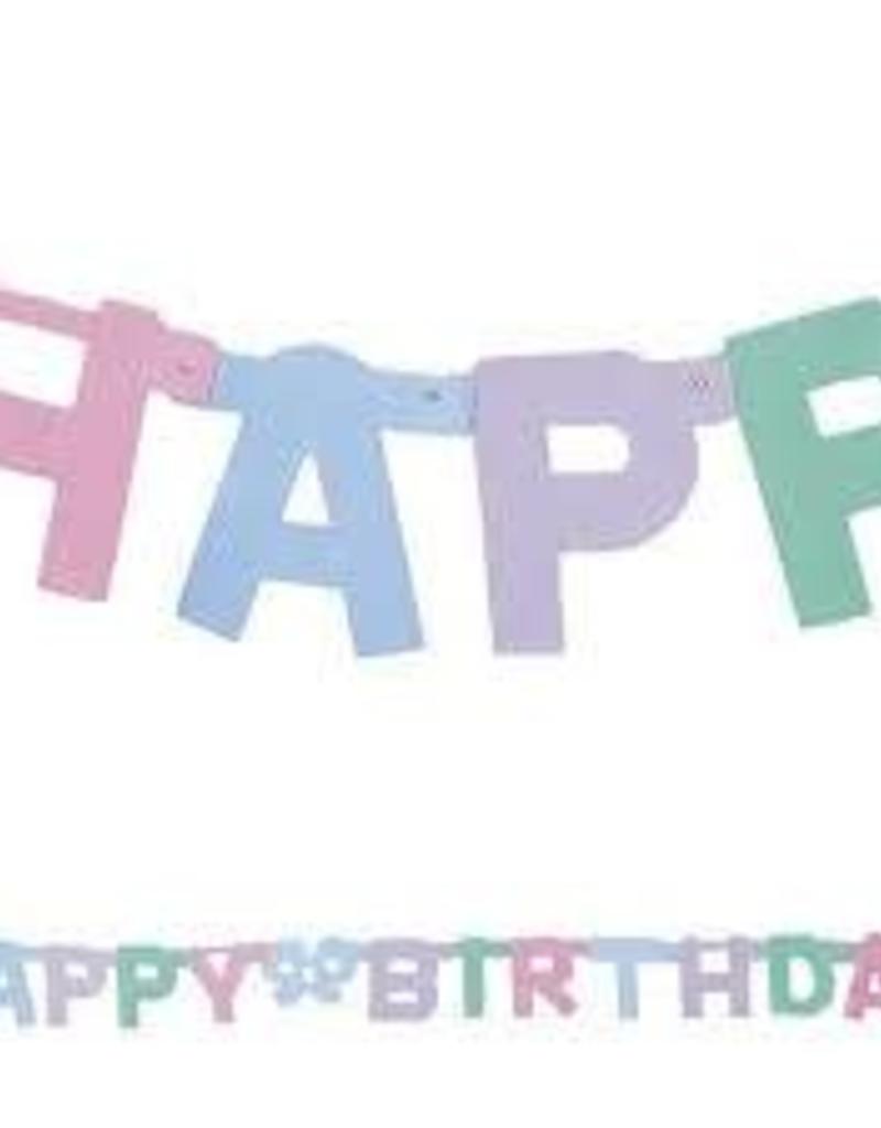Happy Birthday Banner Pastel Gags Unlimited Inc