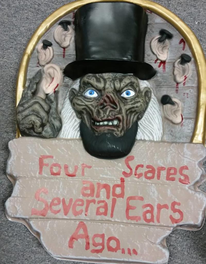 FOUR SCARES HALLOWEEN SIGN