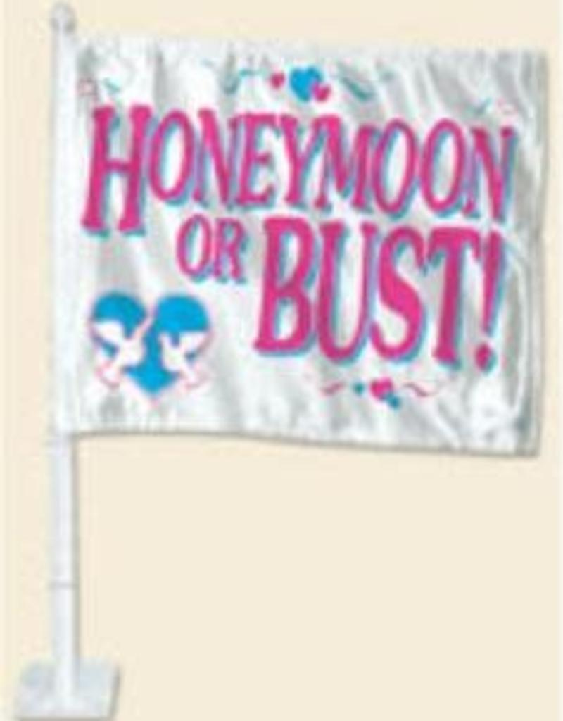 Honeymoon or Bust Car Flag