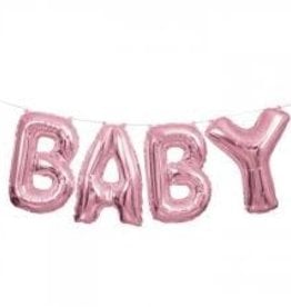 14" PINK BABY BANNER BALLOON KIT