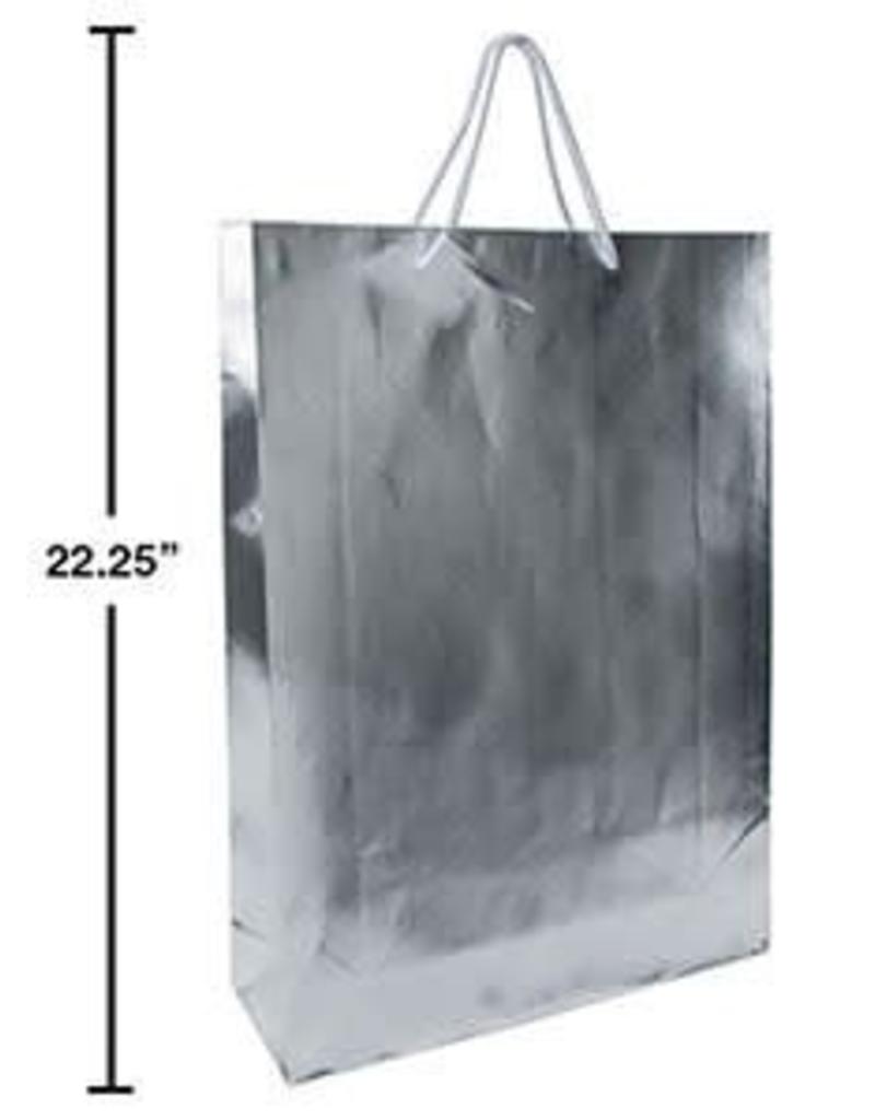 Jumbo Metallic Silver Gift Bag