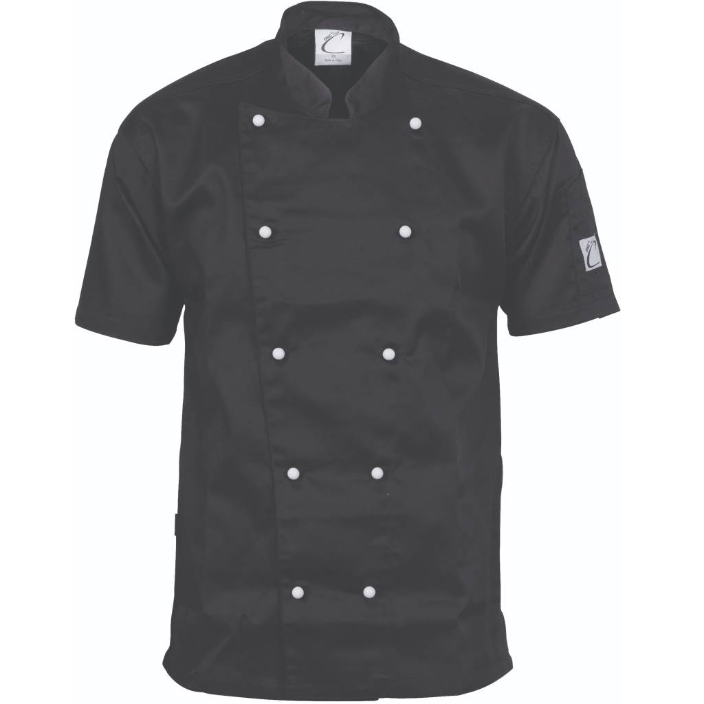 DNC Traditional Short Sleeve Chefs Jacket Ipswich Work 'N' Safety