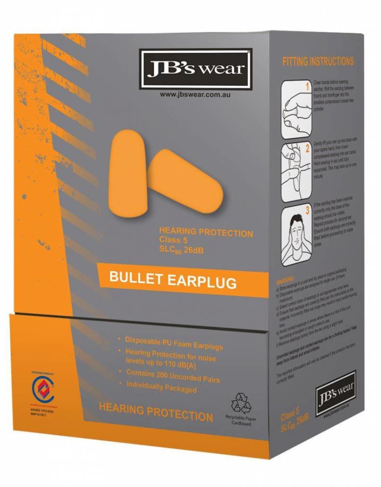 JB's JB'S Bullet Earplugs (200) Class 5