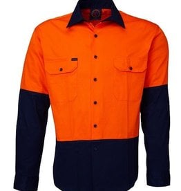 Ritemate Ritemate RM1050 Cotton Twill Hi Vis LS Shirt