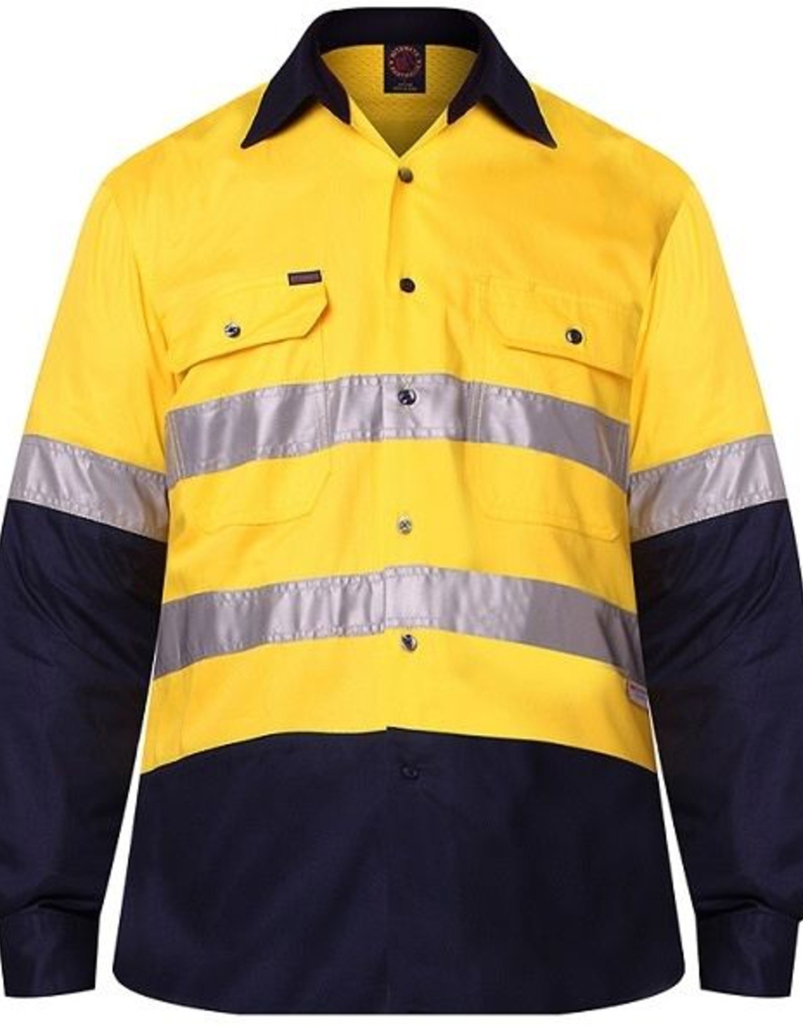 Ritemate Ritemate RM107V2R 2 Tone Light Weight Vented 3M Tapped Hi Vis LS Shirt