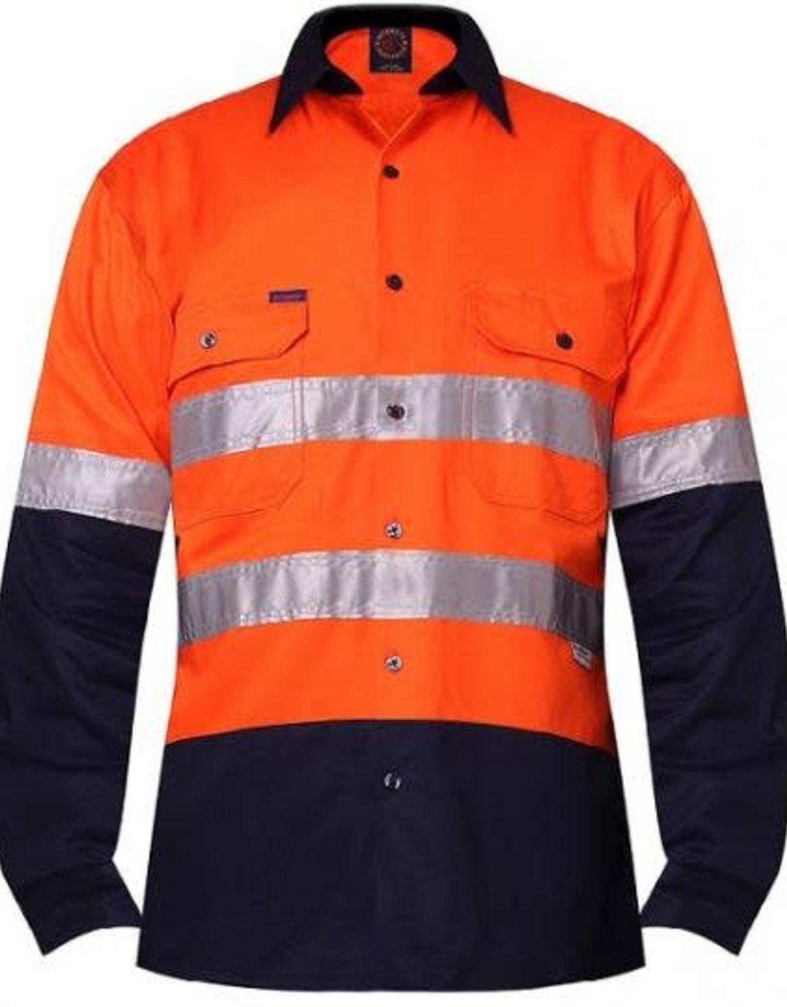 Ritemate Ritemate RM107V2R 2 Tone Light Weight Vented 3M Tapped Hi Vis LS Shirt