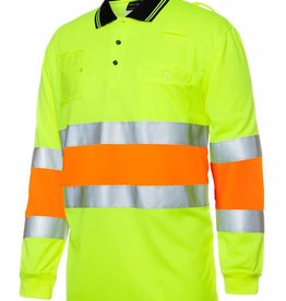 JB's JB's 6qtdp Hi Vis Biomotion Traffic Control LS Polo Shirt