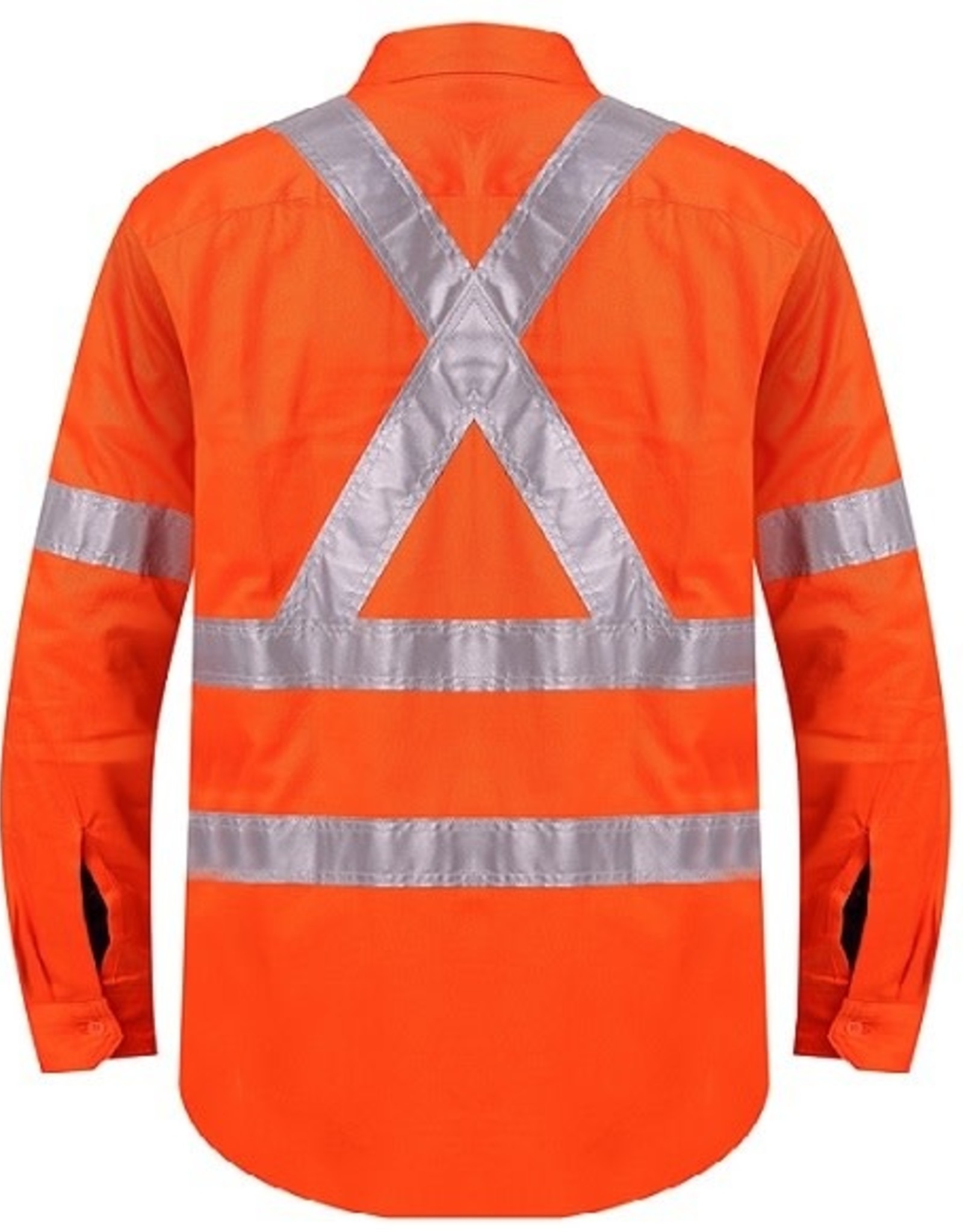 Ritemate Ritemate RM106XR Open Front L/S 3M Taped "X" Back Hi Vis Shirt