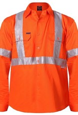 Ritemate Ritemate RM106XR Open Front L/S 3M Taped "X" Back Hi Vis Shirt