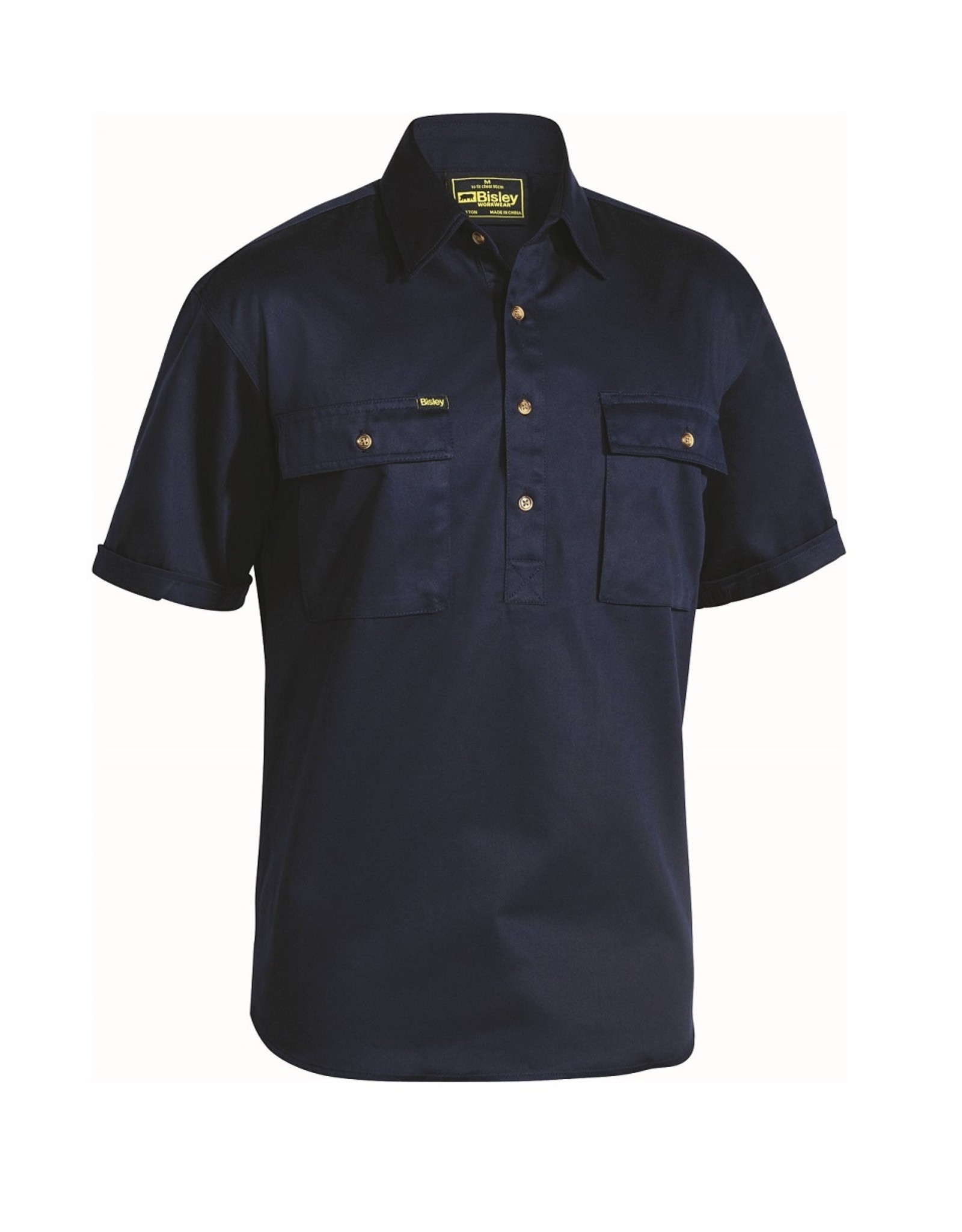 Bisley Cotton Drill Closed Front SS Work Shirt Ipswich Work 'N' Safety