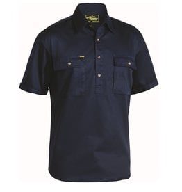 Bisley Bisley BSC1433 Cotton Drill Closed Front SS Work Shirt