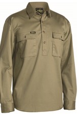 Bisley Bisley BSC6433 Cotton Drill Closed Front LS Work Shirt