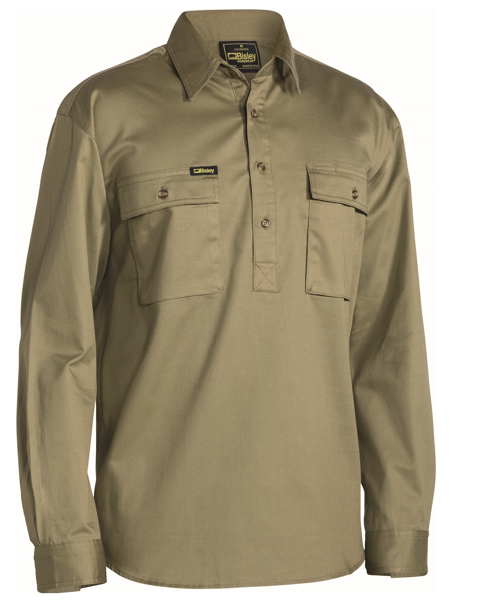 Bisley Bisley BSC6433 Cotton Drill Closed Front LS Work Shirt