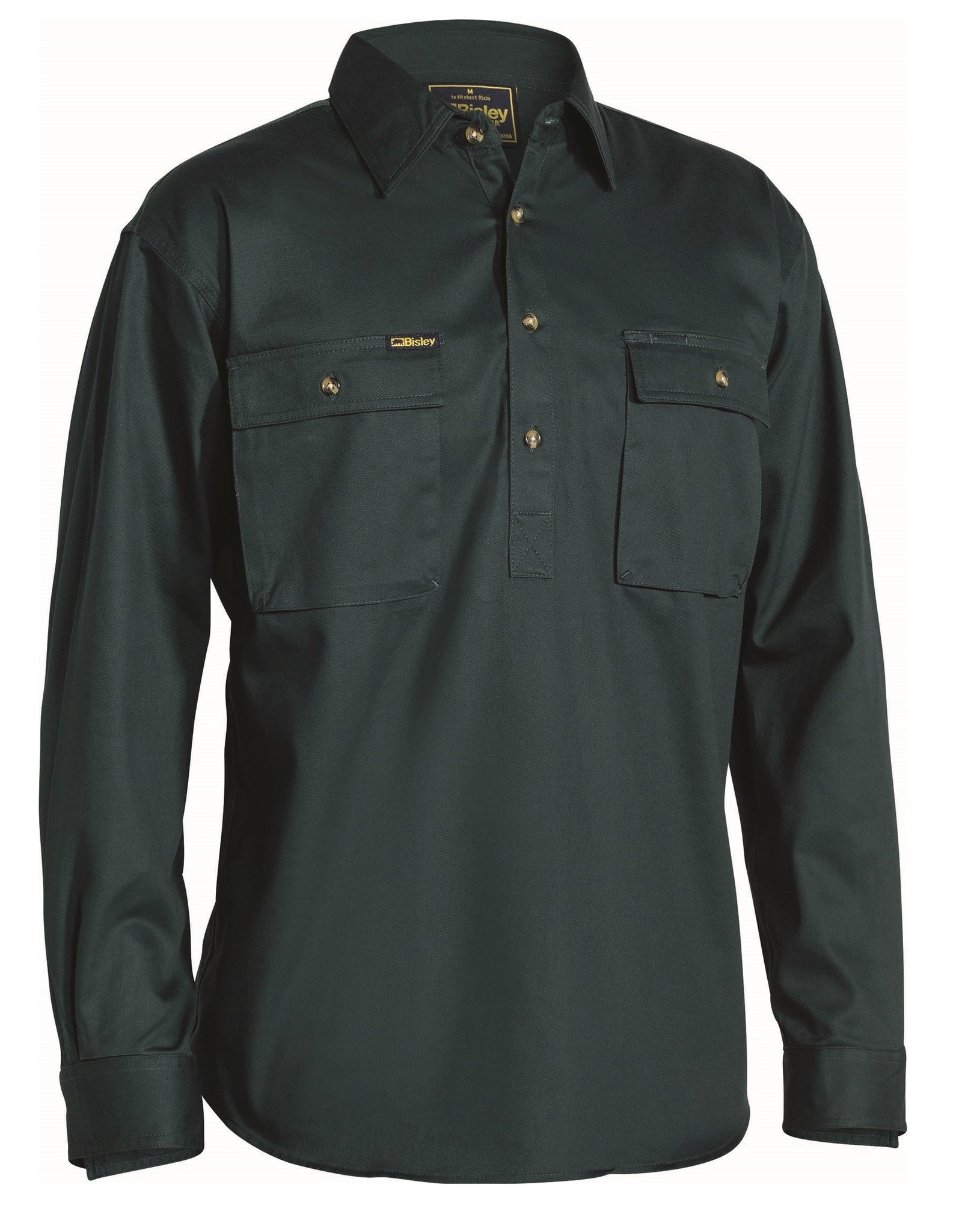Bisley Bisley BSC6433 Cotton Drill Closed Front LS Work Shirt