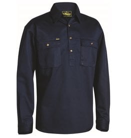 Bisley Bisley BSC6433 Cotton Drill Closed Front LS Work Shirt