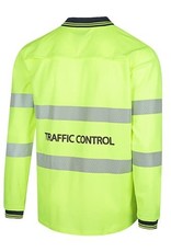 Workit Workwear Workit Hi-Vis Long Sleeve Cotton Back Polo with Reflective Tape - Traffic Control