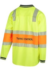 Workit Workwear Workit Hi-Vis Long Sleeve Cotton Back Polo with Reflective Tape - Traffic Control