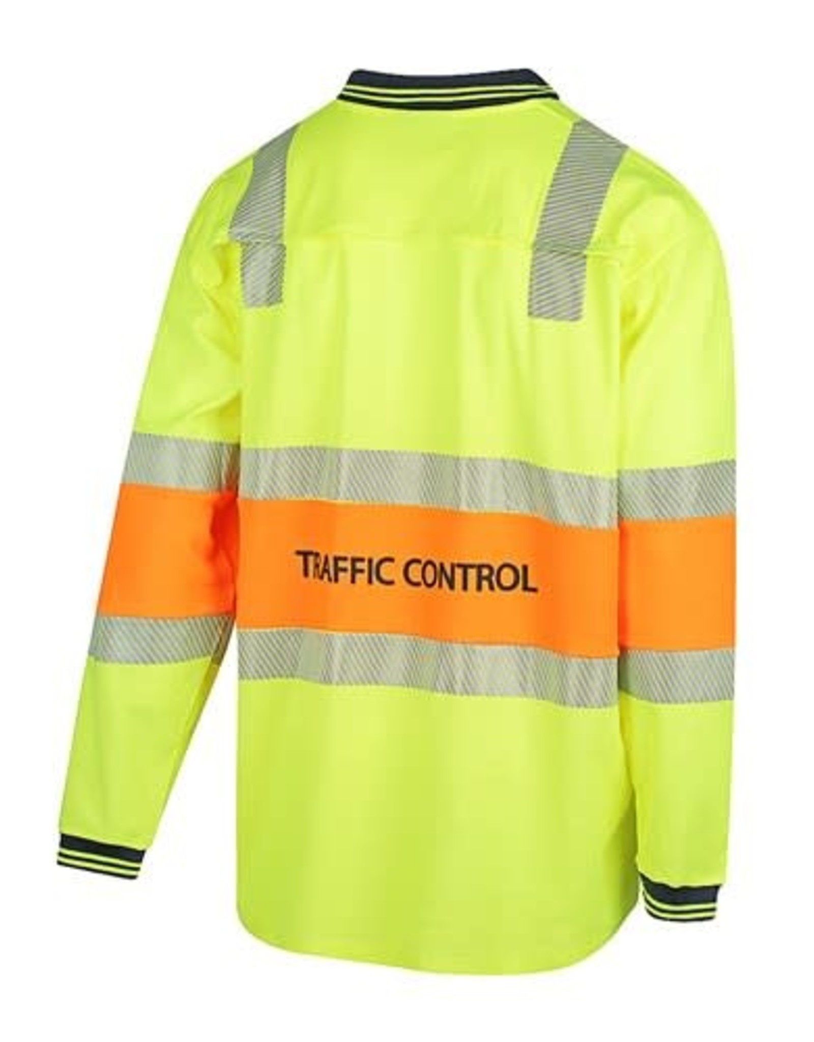 Workit Workwear Workit Hi-Vis Long Sleeve Cotton Back Polo with Reflective Tape - Traffic Control