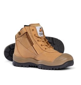 Mongrel Mongrel  461050 'SC' Series Zip Side Wheat Steel Cap Boots w/Scuff Cap