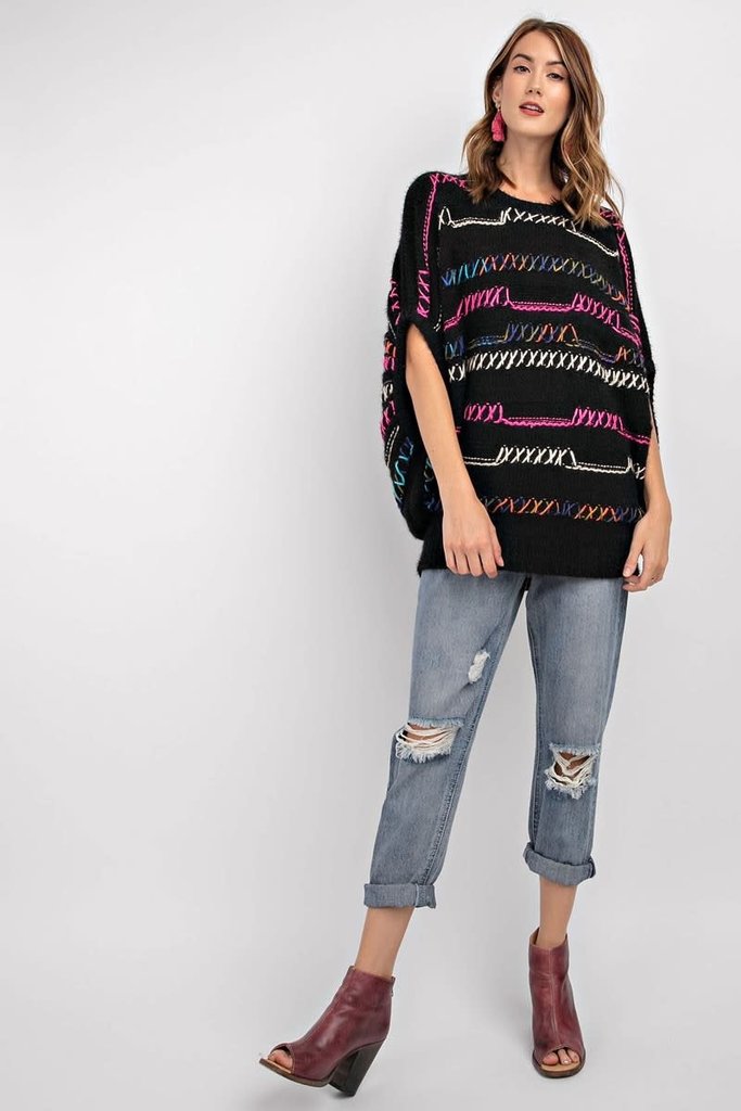 Multi Color Heavy Knit Sweater Top