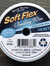 Soft Flex Beading Wire - Satin Silver- Heavy 30ft.
