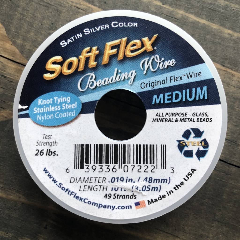 Soft Flex Beading Wire - Satin Silver- Medium 10ft. - Capital City