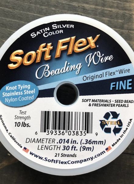 Soft Flex Beading Wire - Satin Silver- Fine 30ft.