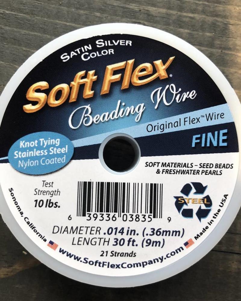 Soft Flex Beading Wire - Satin Silver- Fine 30ft.