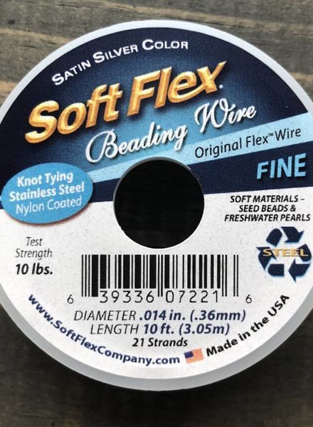 Soft Flex Beading Wire - Satin Silver- Fine 10ft.