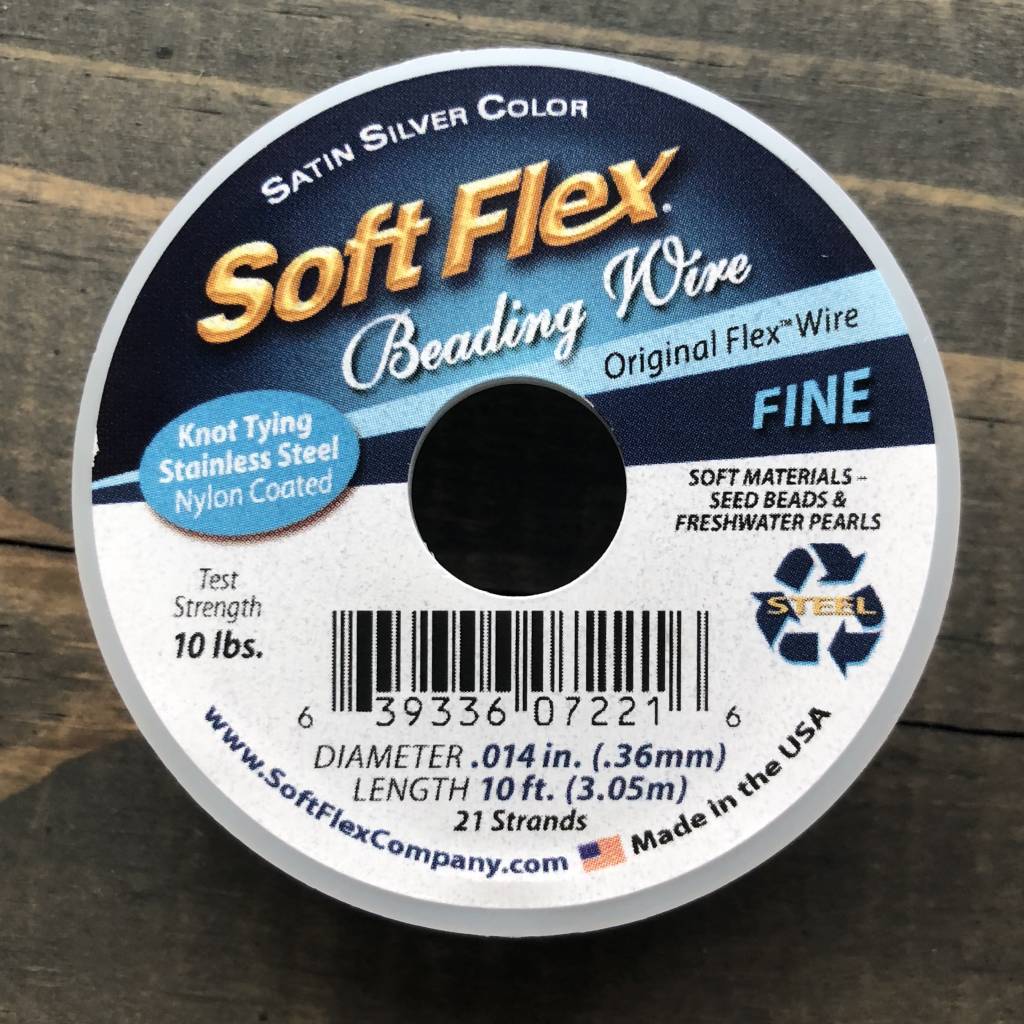  Soft Flex Beading Wire, Satin Silver, 024 Inch, 30 Feet