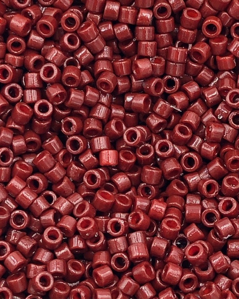 5 Grams of 11/0 Miyuki DELICA Beads - Matte Opaque Vermillion Red