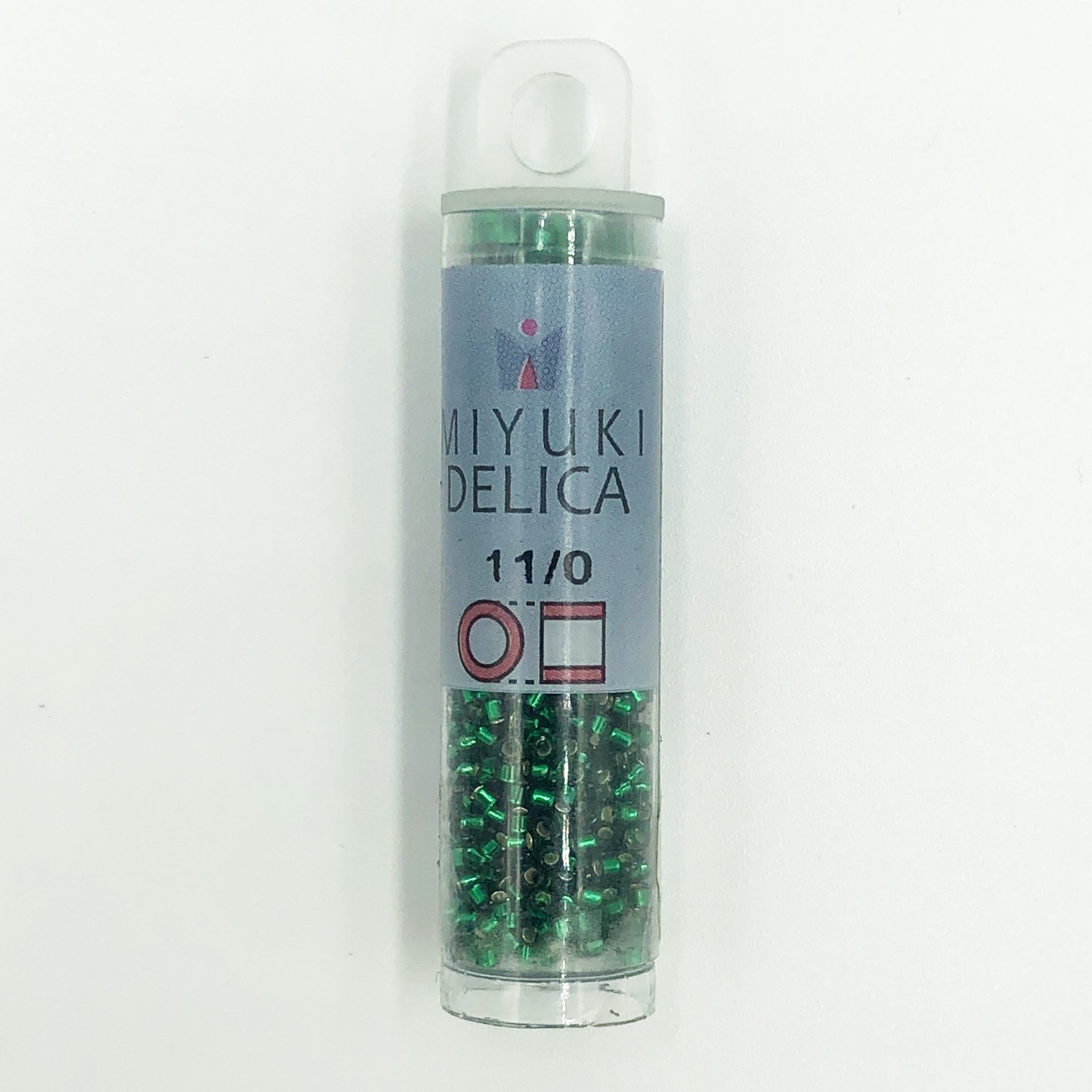 Miyuki Delica Seed Beads 11/0 - Silver Lined Green DB148 7.2 Grams