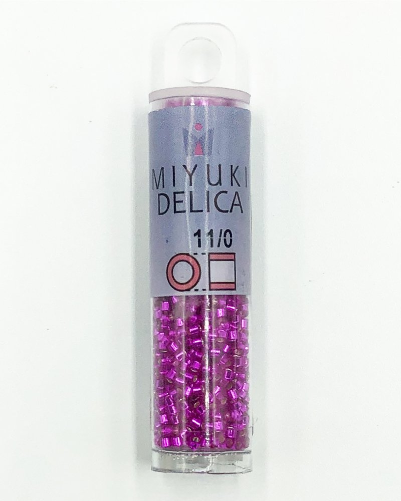 Size 11/0 Delica: Silver Lined Bright Fuchsia (db1340)