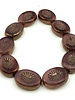 14x10mm Carved Oval- Rosewood Gold Brown