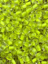 Size 6/0 Czech Glass SIZE 6/0 #1503 Crystal Yellow Neon Lined